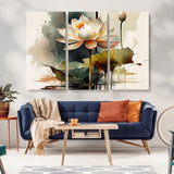 46359-MGV-CV-36X24-Lotus Blossom Wall Art Canvas Print, Framed Water Lily Art Picture Print, Zen Flower Perfect Zen Botanical Decor Artwork