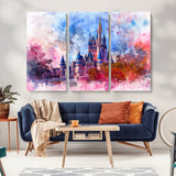 15129-MGV-CV-36X24-Disney Castle Wall Art Canvas Print, Framed Cinderella Palace Art Picture Print, Fantasy Kingdom Perfect Whimsical Fairytale Decor