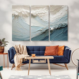 53646-MGV-CV-36X24-Ocean Wave Wall Art Canvas Print, Framed Textured Seascape Art Picture Print, Modern Ocean Perfect Minimal Coastal 2/2 Decor