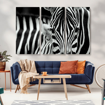 43631-MGV-CV-36X24-Black and White Zebra Wall Art – Modern Animal Print Canvas Artwork for Living Room, Bedroom, or Office Decor