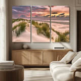 60570-MGV-CV-36X24-Beach Sunset Wall Art – Coastal Sand Dunes and Ocean Horizon Canvas Print, Tranquil Seascape Photography Decor for Living Room or