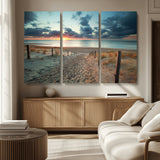 25788-MGV-CV-36X24-Sunset Beach Path Wall Art – Scenic Coastal Dunes and Ocean Canvas Print, Tranquil Seaside Landscape Decor for Living Room or