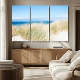 96913-MGV-CV-36X24-Coastal Dunes Wall Art – Serene Beach Grass and Blue Ocean Canvas Print, Relaxing Seaside Nature Decor for Living Room, Bedroom or