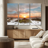 91064-MGV-CV-36X24-Beach Sunset Wall Art – Coastal Sand Dunes and Ocean Horizon Canvas Print, Seaside Landscape Wall Decor for Living Room, Bedroom