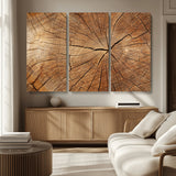 61710-MGV-CV-36X24-Tree Rings Wall Art – Rustic Wood Grain Canvas Print of Tree Trunk Cross Section, Nature Inspired Decor for Cabin, Office, Living