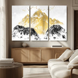 37733-MGV-CV-36X24-Golden Mountain Wall Art – Modern Abstract Landscape Canvas Print with Birds, Luxury Nature Decor for Living Room, Bedroom, or