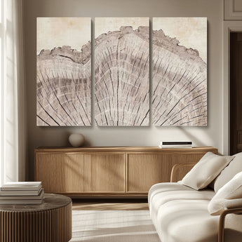 67528-MGV-CV-36X24-Wood Ring Wall Art Canvas Print, Framed Tree Ring Art Picture Print, Rustic Tree Ring Perfect Neutral Boho Decor Artwork