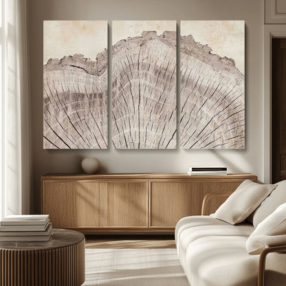 67528-MGV-CV-36X24-Wood Ring Wall Art Canvas Print, Framed Tree Ring Art Picture Print, Rustic Tree Ring Perfect Neutral Boho Decor Artwork