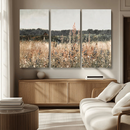 46308-MGV-CV-36X24-Wildflower Field Wall Art – Rustic Meadow Landscape Canvas Print, Country Nature Decor for Living Room, Bedroom or Farmhouse