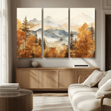 72950-MGV-CV-36X24-Autumn Mountain Forest Wall Art – Golden Fall Landscape Canvas Print, Nature-Inspired Home Decor for Living Room, Bedroom or