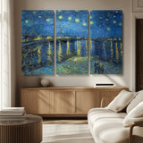 94605-MGV-CV-36X24-Starry Night Over the Rhone Wall Art – Vincent van Gogh Canvas Print, Famous Impressionist Painting for Living Room, Office