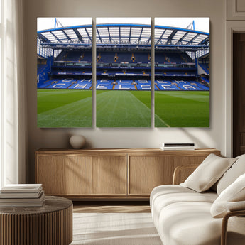 59508-MGV-CV-36X24-Chelsea Stadium Wall Art – Stamford Bridge Football Arena Canvas Print, Iconic Soccer Artwork for Living Room, Office, Game Room