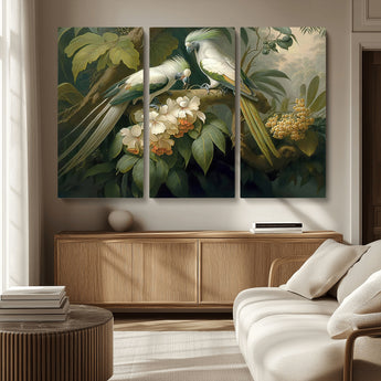 84047-MGV-CV-36X24-Tropical Birds Wall Art – Elegant Botanical Canvas Print, Exotic Nature Decor for Living Room, Bedroom or Office