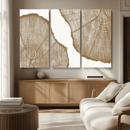 99692-MGV-CV-36X24-Tree Ring Linocut Wall Art Canvas Print, Framed Wood Cut Art Picture Print, Tree Rings Perfect Minimalist Rustic Decor Artwork