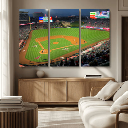 93707-MGV-CV-36X24-Los Angeles Stadium Wall Art Canvas Print, Framed Angel Stadium Field Art Picture Print, Anaheim Stadium Perfect Sports Room Decor