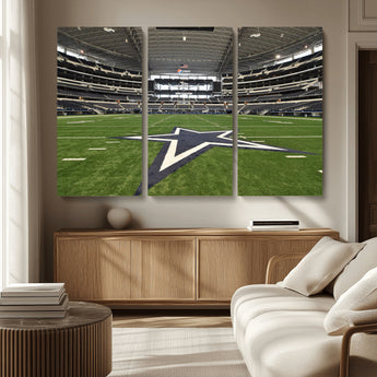 14834-MGV-CV-36X24-Dallas Att Stadium Wall Art Canvas Print, Framed Texas NFL Stadium Art Picture Print, American Football Stadium Perfect Sports
