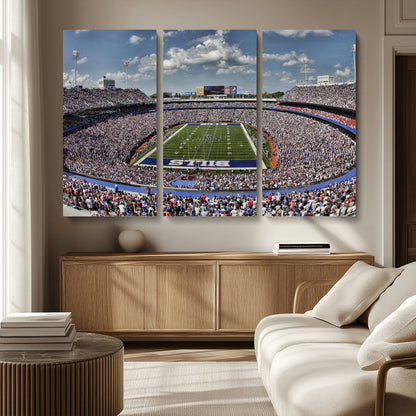 76491-MGV-CV-36X24-Buffalo Bills Stadium Wall Art Canvas Print, Framed Bills Stadium Art Picture Print, Highmark Stadium Perfect Sport Room Decor