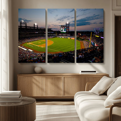 17415-MGV-CV-36X24-Philadelphia Phillies Stadium Wall Art Canvas Print, Framed Citizens Bank Park Art Picture Print, Phillies Stadium Field Perfect