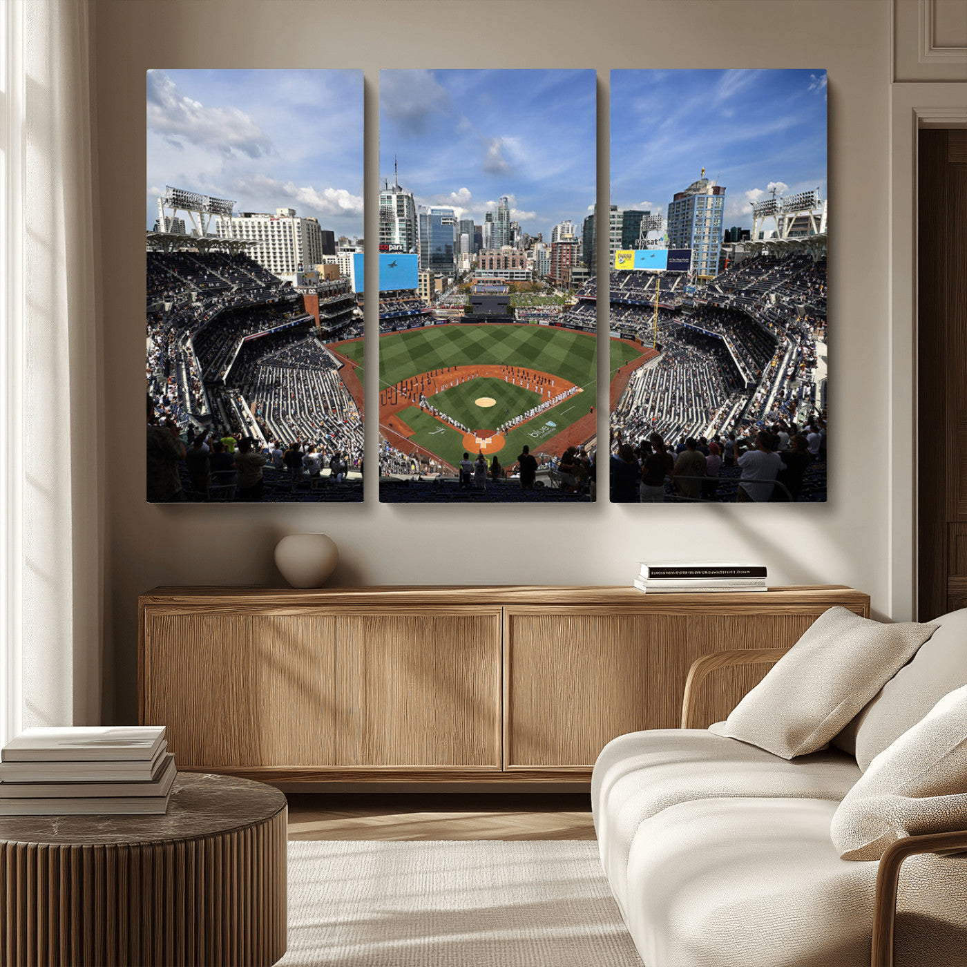 87122-MGV-CV-36X24-Petco Park Field Wall Art Canvas Print, Framed San Diego Stadium Art Picture Print, Petco Park Stadium Perfect Sport Room Decor