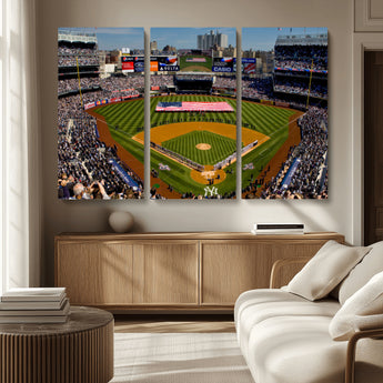 20879-MGV-CV-36X24-Yankee Stadium Wall Art Canvas Print, Framed New York Stadium Art Picture Print, Yankee Field Perfect Sport Room Decor Artwork