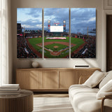 44631-MGV-CV-36X24-Oracle Park Stadium Wall Art Canvas Print, Framed San Francisco Giants Art Picture Print, Giants Stadium Field Perfect Sports Room