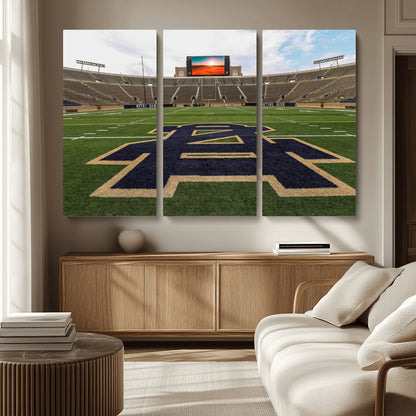 52835-MGV-CV-36X24-Notre Dame Stadium Wall Art Canvas Print, Framed Indiana Stadium Art Picture Print, Notre Dame Field Perfect Sport Room Decor