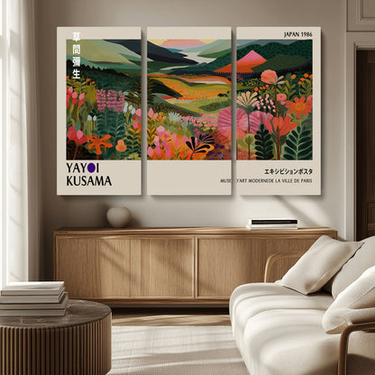 75719-MGV-CV-36X24-Botanical Mountain Valley Wall Art – Panoramic Nature Canvas Print, Vibrant Floral Field Artwork for Living Room, Bedroom, Office,