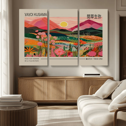 18304-MGV-CV-36X24-Sunset Mountain Landscape Wall Art – Panoramic Abstract Nature Canvas Print, Vibrant Wall Decor for Living Room, Bedroom, Office,