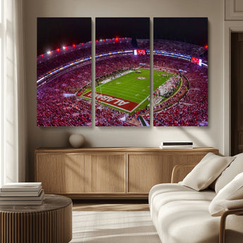 11343-MGV-CV-36X24-Bryant-Denny Stadium Wall Art – Panoramic Alabama Crimson Tide Football Field Canvas Print, Game Day Decor for Office, Man Cave or