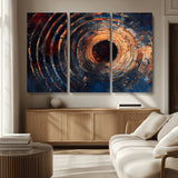 10017879-MGV-CV-36X24-Wood Tree Ring Wall Art Canvas Print, Framed Natural Wood Art Picture Print, Rustic Tree Slice Perfect Rustic Decor Artwork