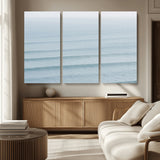 47814787-MGV-CV-36X24-Ocean Waves Wall Art Canvas Print, Framed Solo Surfer Art Picture Print, Wave Lines Perfect Minimalist Ocean Decor Artwork