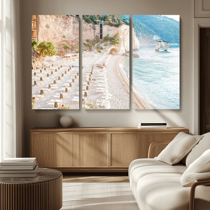 84816639-MGV-CV-36X24-Mediterranean Beach Wall Art Canvas Print, Framed Airy Coastal Art Picture Print, Summer Shore Perfect Coastal Retreat Decor