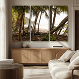 92093951-MGV-CV-36X24-Tropical Jungle Wall Art Canvas Print, Framed Palm Tree Forest Art Picture Print, Coastal Escape Perfect Jungle Retreat Decor