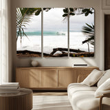 50382104-MGV-CV-36X24-Tropical Surf Wall Art Canvas Print, Framed Palm Tree View Art Picture Print, Beach House Art Perfect Boho Coastal Decor Artwork