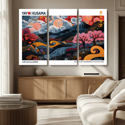 43879290-MGV-CV-36X24-Japanese Abstract Wall Art – Mount Fuji Cherry Blossom Canvas Print, Modern Asian Inspired Landscape Decor for Living Room,