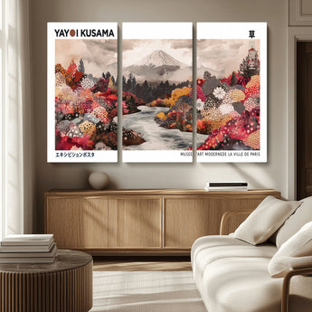 32352074-MGV-CV-36X24-Japanese Landscape Wall Art – Mount Fuji River Canvas Print, Modern Asian Inspired Nature Decor for Living Room, Bedroom, Office