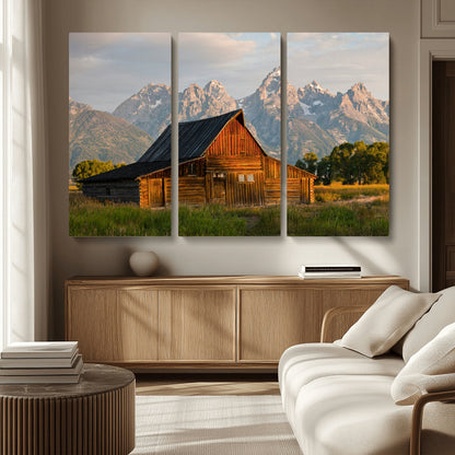 31771014-MGV-CV-36X24-Rustic Barn Wall Art Canvas Print, Framed Western Landscape Art Picture Print, Farmhouse Style Perfect Rustic Farmhouse Decor