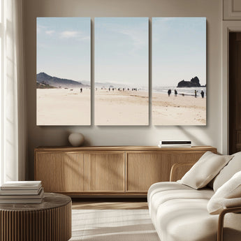 28307820-MGV-CV-36X24-Minimalist Beach Wall Art Canvas Print, Framed Coastal Serenity Art Picture Print, Soft Sand Perfect Modern Coastal Decor Artwork