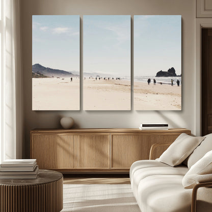 28307820-MGV-CV-36X24-Minimalist Beach Wall Art Canvas Print, Framed Coastal Serenity Art Picture Print, Soft Sand Perfect Modern Coastal Decor Artwork