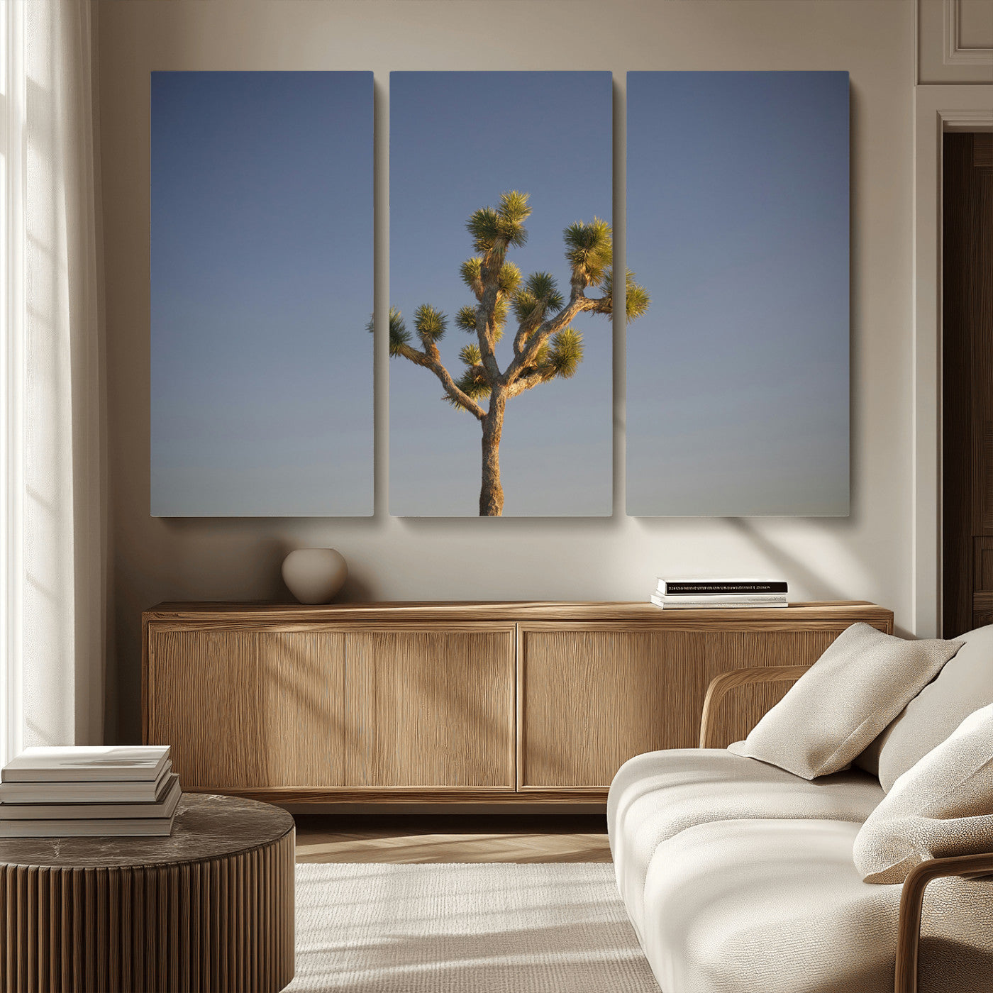 54552043-MGV-CV-36X24-Joshua Tree Art Wall Art Canvas Print, Framed Desert Landscape Art Picture Print, Southwestern Nature Perfect Southwestern Boho