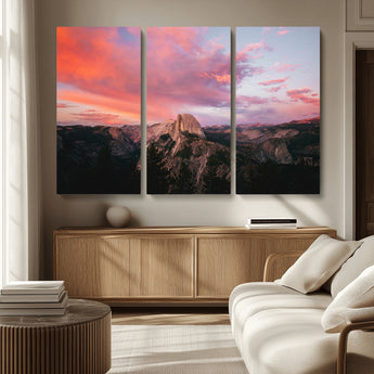 32786115-MGV-CV-36X24-Half Dome Wall Art Canvas Print, Framed Yosemite National Park Art Picture Print, Dramatic Sunset Perfect Adventurous Wilderness