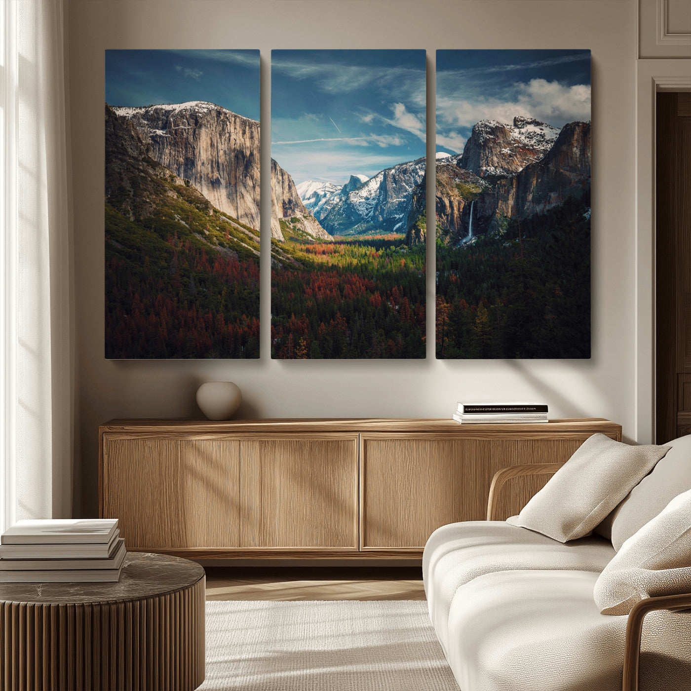 15244033-MGV-CV-36X24-Yosemite National Wall Art Canvas Print, Framed Mountain Landscape Art Picture Print, El Capitan Perfect Rustic Farmhouse Decor