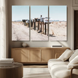 54616109-MGV-CV-36X24-Desert Mailboxes Wall Art – Rustic Rural Roadside Photography Canvas Print, American Southwest Landscape Home Decor for Living