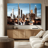 23859158-MGV-CV-36X24-Atlanta Skyline Wall Art – Modern Cityscape Canvas Print with Night Lights and Traffic Trails, Urban Decor for Office, Apartment,