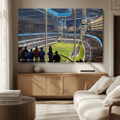 41816511-MGV-CV-36X24-Chicago Dome Stadium Wall Art – Futuristic Football Arena Canvas Print, Modern Sports Fan Decor for Man Cave, Office, Bar, or