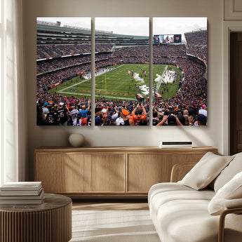 18347149-MGV-CV-36X24-Soldier Field Wall Art – Chicago Bears Football Stadium Canvas Print, Game Day Sports Decor for Man Cave, Bar, Office, or Living