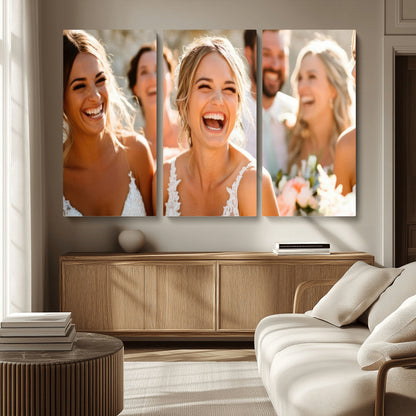 CSTM912-MGV-CV-36X24-Framed Wedding Canvas Print - Custom Wall Art Keepsake for Couples, Elegant Home Decoration Gift, Create Your Own Photo Canvas