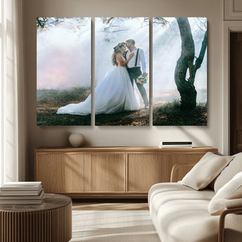 CSTM913-MGV-CV-36X24-Framed Wedding Canvas Print - Custom Wall Art Keepsake for Couples, Elegant Home Decoration Gift, Create Your Own Photo Canvas