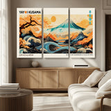 94085549-MGV-CV-36X24-Japanese Wave and Mountain Wall Art – Panoramic Abstract Landscape Canvas Print, Asian Inspired Nature Decor for Living Room,