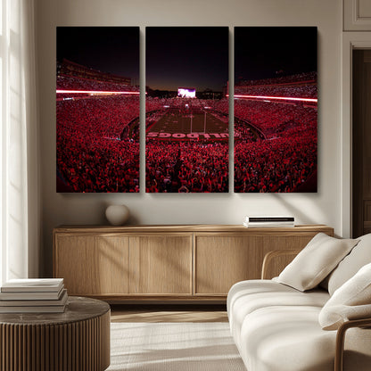 38331045-MGV-CV-36X24-Sanford Stadium Wall Art – Georgia Bulldogs Football Red Night Game Canvas Print, Electric College Sports Decor for Man Cave or